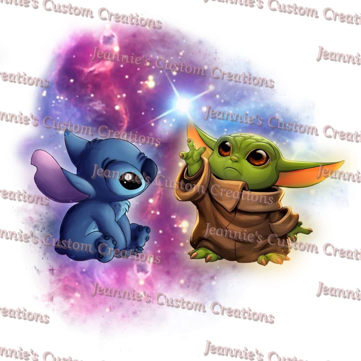 Grogu & Stitch - Baby Yoda PNG, Sublimation Print, Digital Downloads, PNG