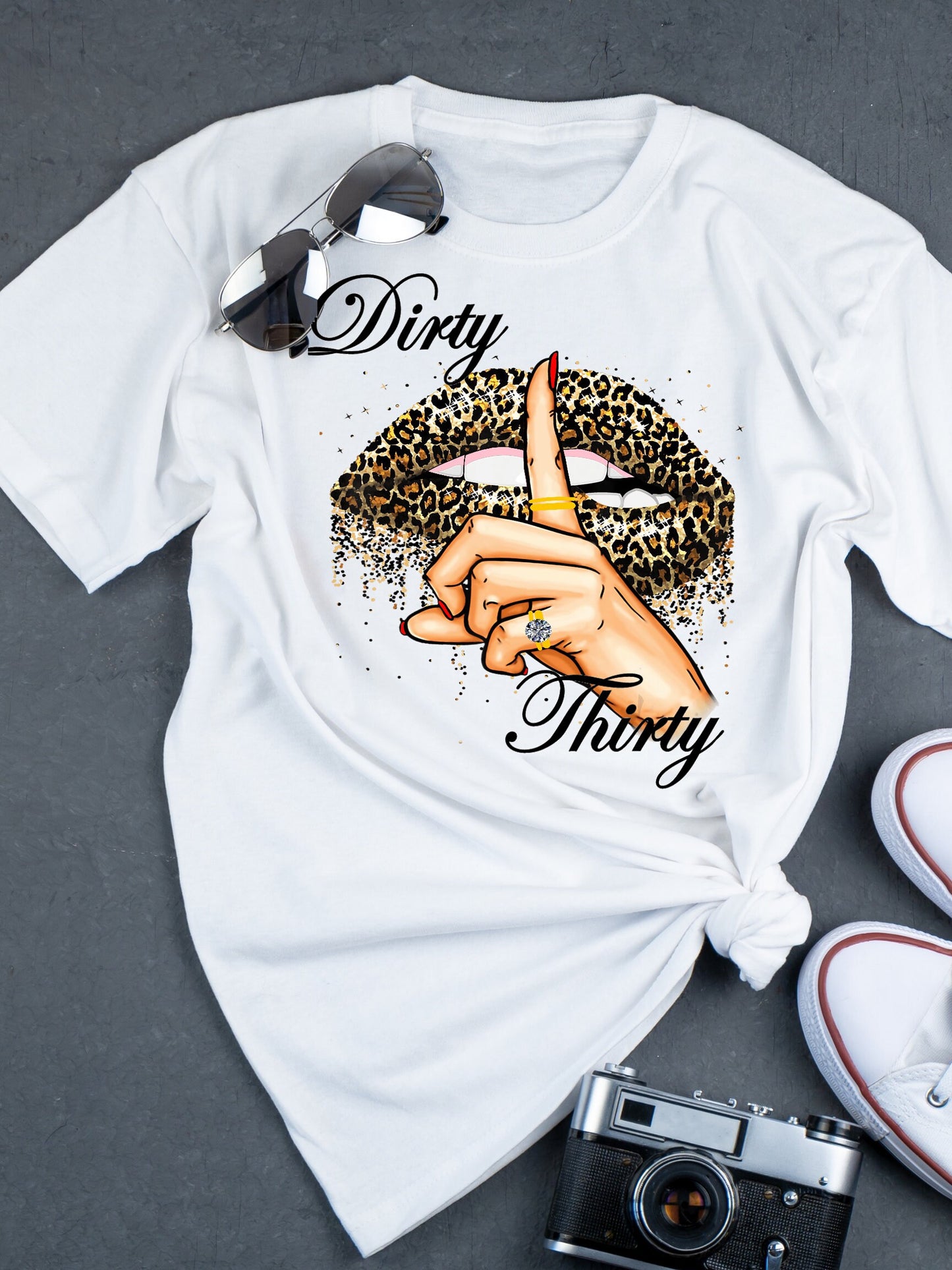 Dirty Thirty Shh Leopard Print Sublimation PNG, Sublimation PNG, Digital Downloads, Digital Prints, PNG