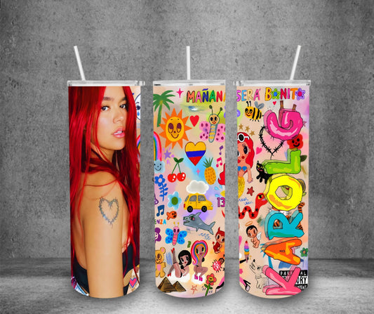 Karol G - Mañana Sera Bonito Sublimation 20oz Tumbler PNG, Straight and Tapered, Digital files.